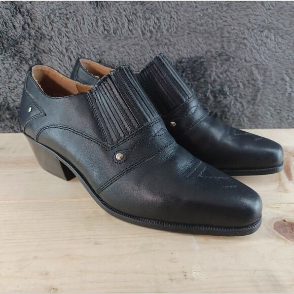 Dan Post Dingo Western Black Heeled Ankle Booties 6M D102217 - Picture 1 of 8